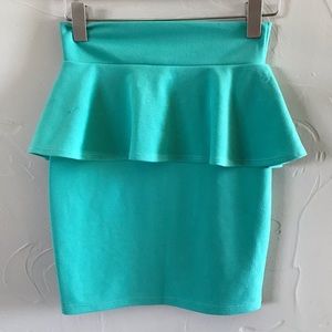 Teal Peplum Skirt
